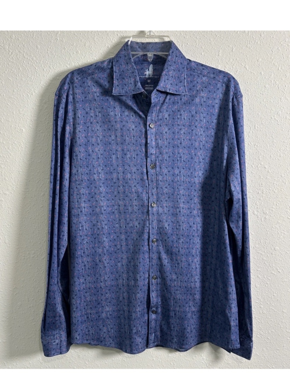Johnnie-O Featherweight Long Sleeve Button Up Shirt Geometric Pattern Men’s Med